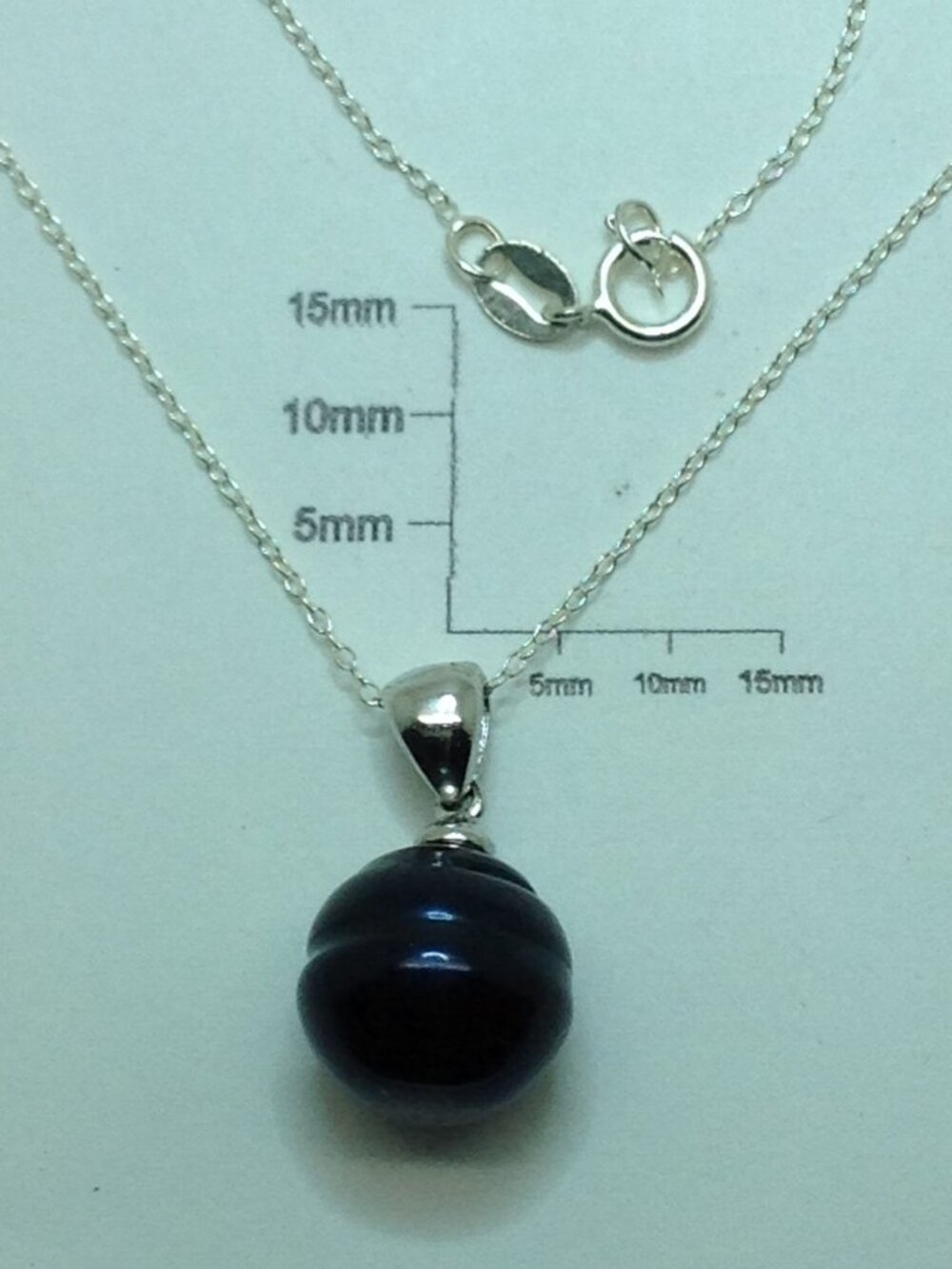 Honora Pearls Black Freshwater Pearl Silver Pendant with Silver Chain